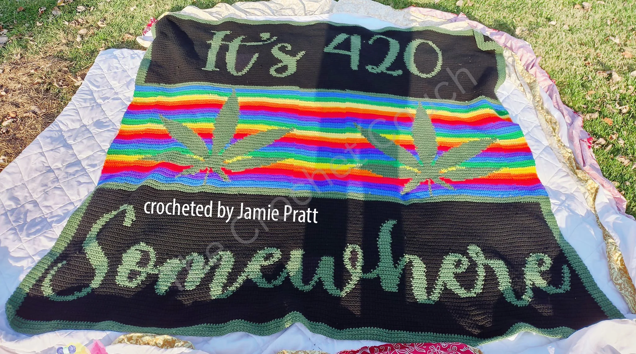 It's 420 Somewhere Afghan, SC or TSS Crochet Pattern